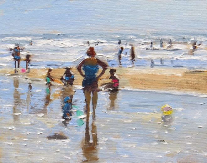 The Yellow Ball, Caswell 25x20cms