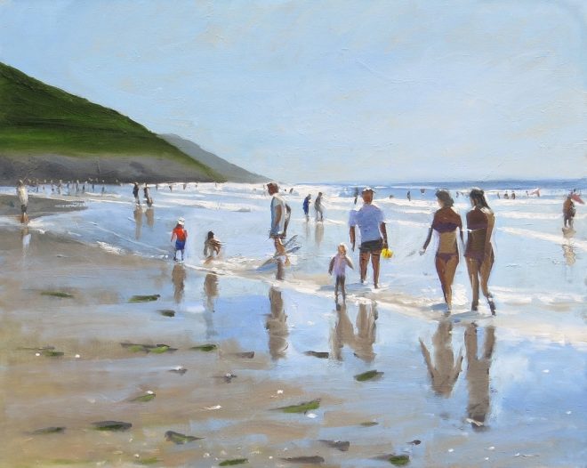Summer Silhouettes, Gower. Oil on Canvas 66x52cms