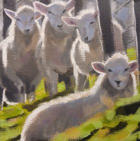 Dai David Art Brecon painting sheep 2