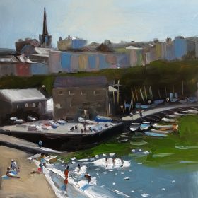 Tenby Harbour painting Dai David Art