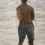 Dai David Art male figurative beach painting-contemplation