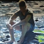 Dai David Art - male figurative painting riverside