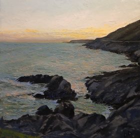 dai david art beach painting gower wales