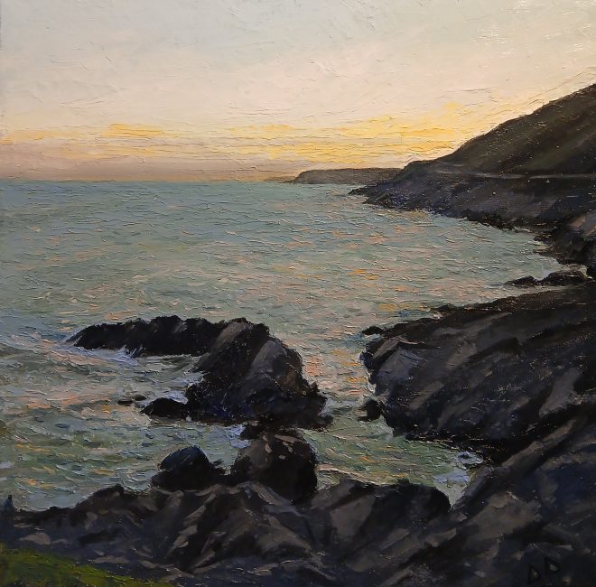 dai david art beach painting gower wales